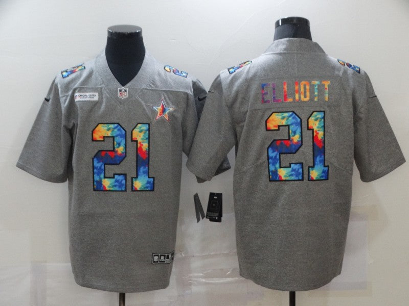 Men's Dallas Cowboys Ezekiel Elliott #21 Gray Game Player Jersey1 football jersey product view 1