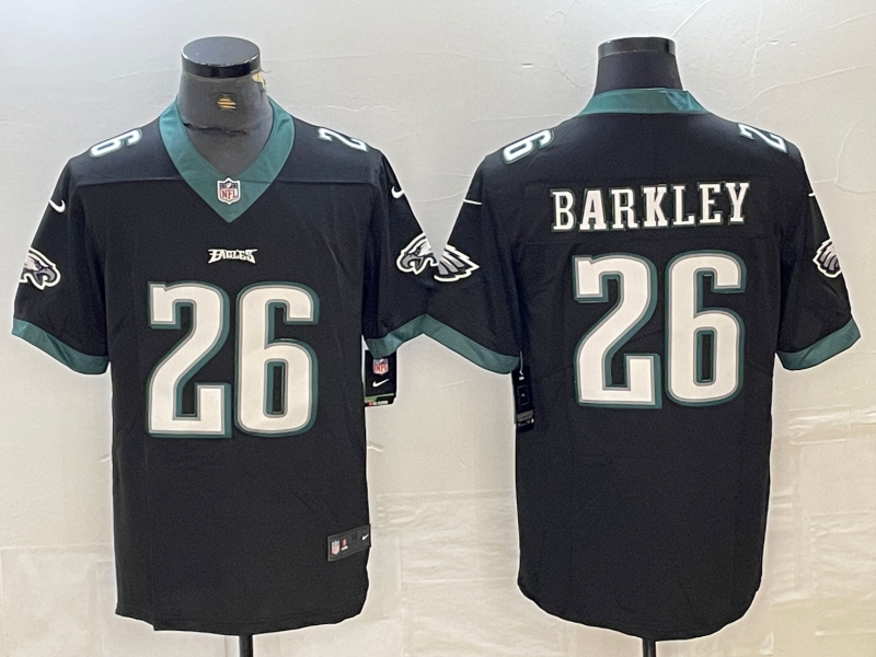 Men's Philadelphia Eagles Saquon Barkley Black Game Player Jersey football jersey product view 1