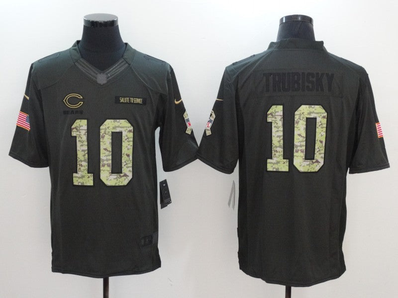 Men's Chicago Bears #10 Mitch Trubisky Black Game Jersey1 football jersey product view 1