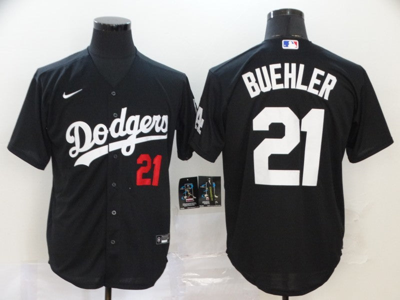 Men's Los Angeles Dodgers Walker Buehler #21 Black Stitched Jersey1 baseball jersey product view 1