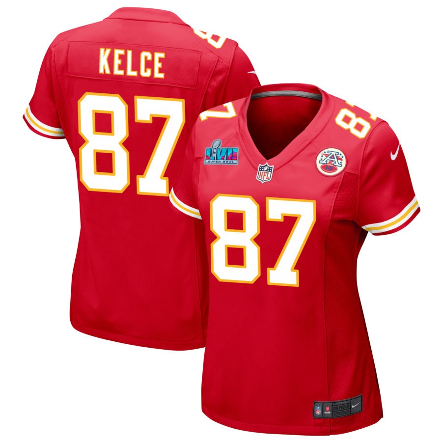 Travis Kelce Kansas City Chiefs Women's Super Bowl LVII Game Jersey - Red football jersey product view 1