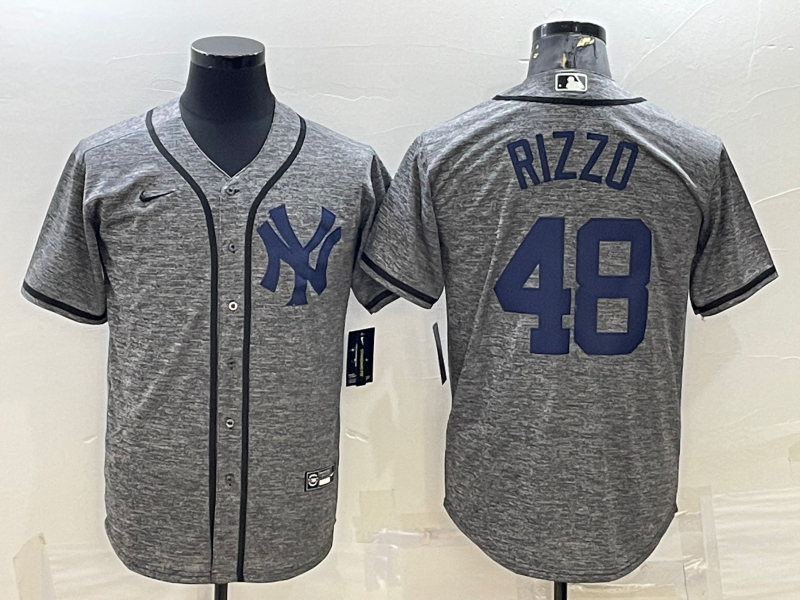 Men's New York Yankees Anthony Rizzo #48 Gray Replica Player Jersey1 baseball jersey product view 1