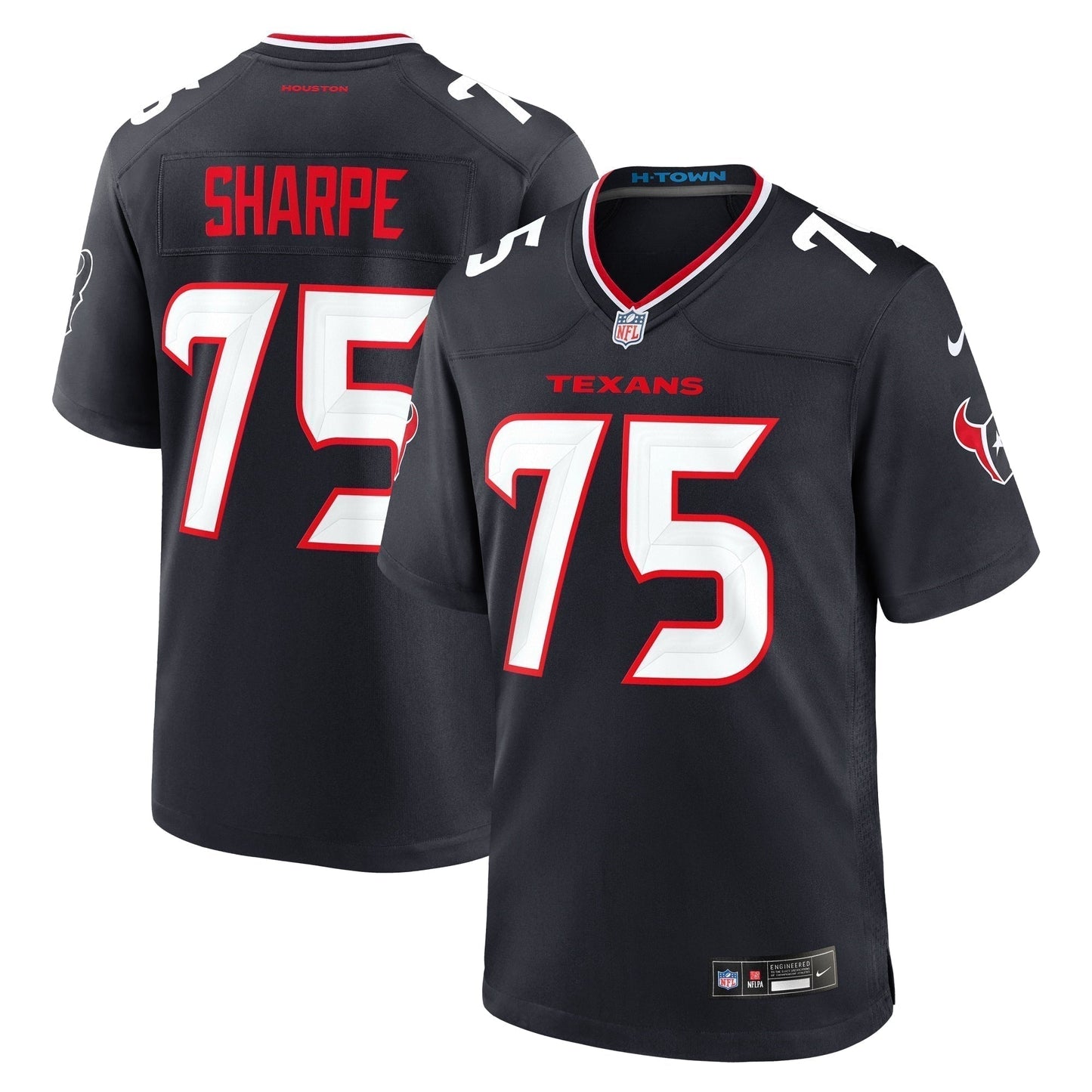 David Sharpe Houston Texans Team Game Jersey - Navy football jersey product view 1