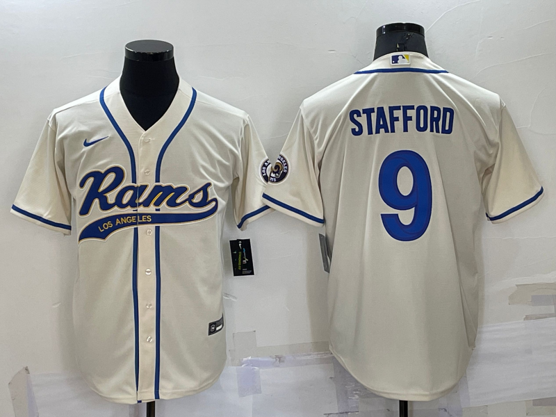 Men's Los Angeles Rams Matthew Stafford Bone Game Jersey Joint Edition football jersey product view 1