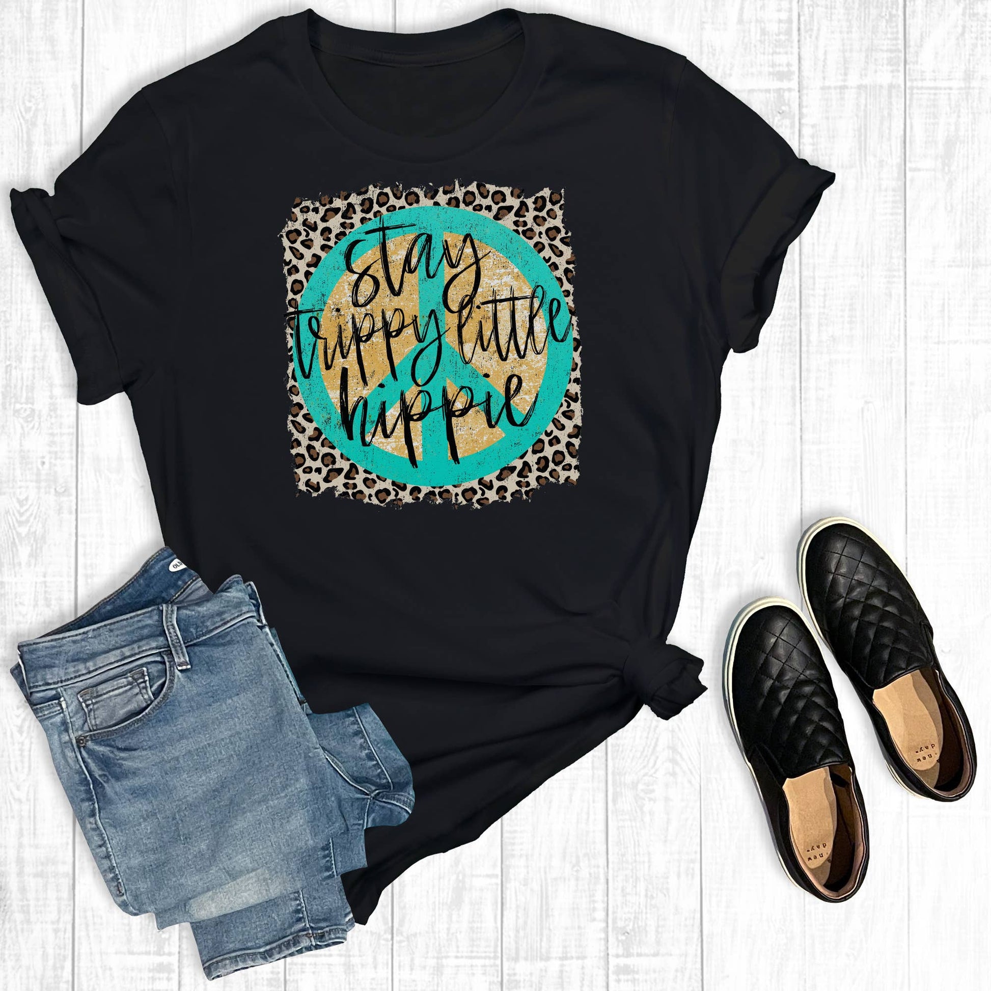Leopard Stay Trippy Little Hippy Unisex T-shirt, Sweatshirt, Hoodie, Long Sleeve Tee - T-Shirt, Sweatshirt, Hoodie
