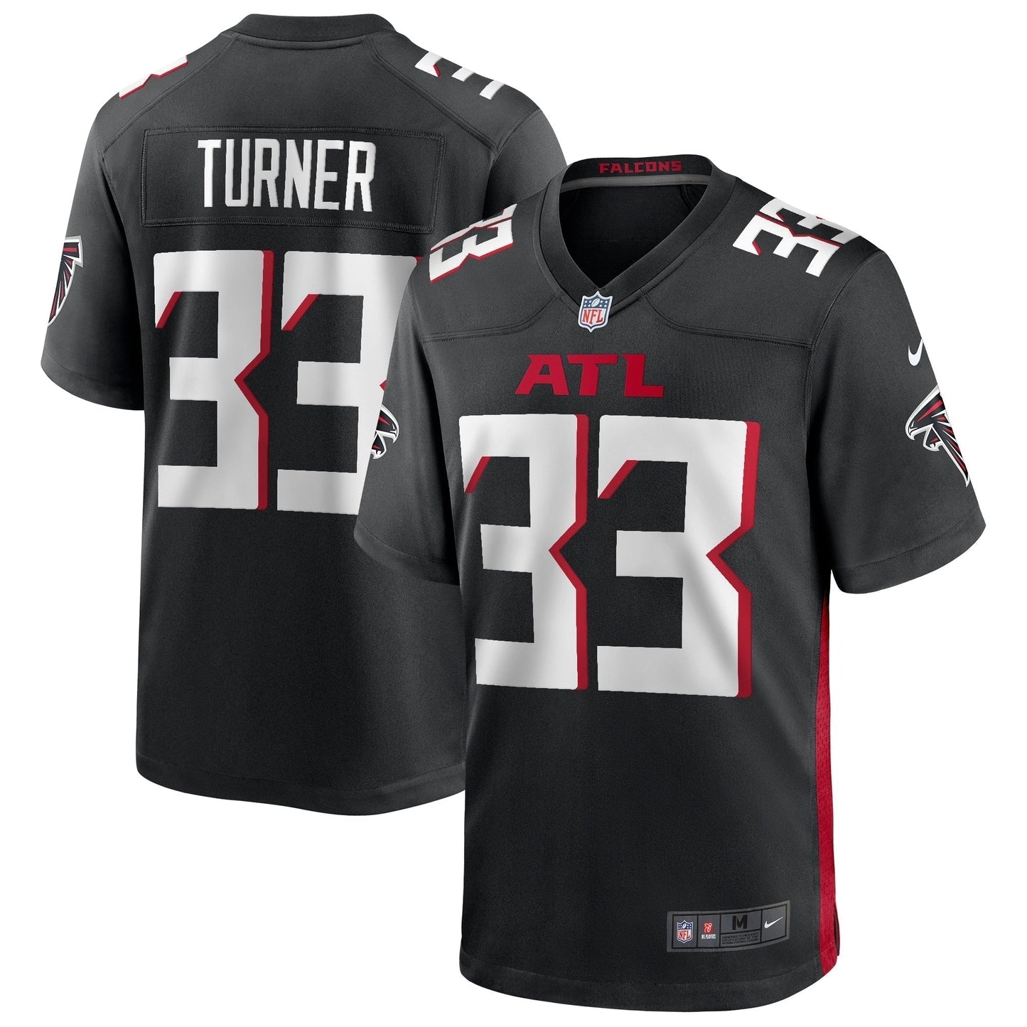 Michael Turner Atlanta Falcons Game Retired Jersey - Black football jersey product view 1