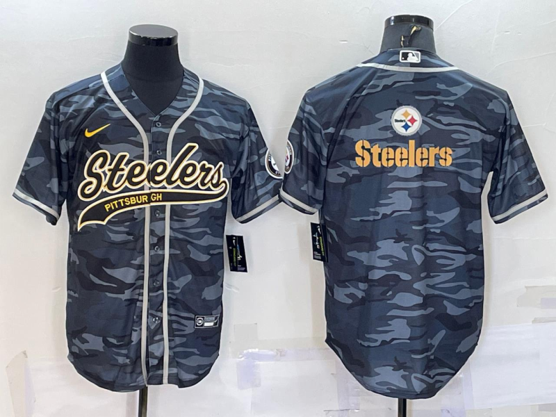 Men's Pittsburgh Steelers Gray Camouflage Fashion Jersey football jersey product view 1