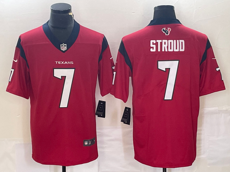 Men's Houston Texans C.J. Stroud Red Game Jersey football jersey product view 1