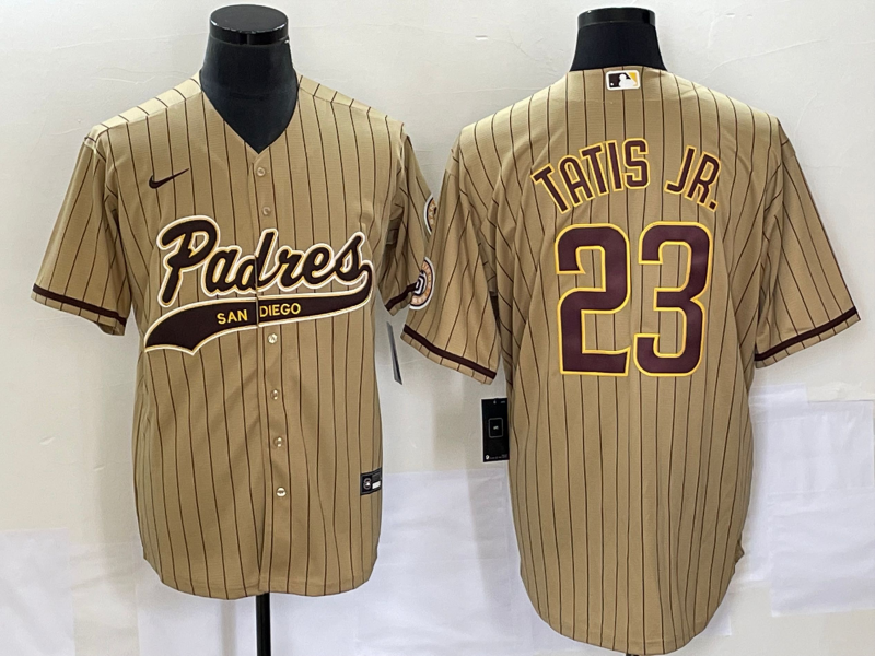 Men's San Diego Padres Fernando Tatis Jr. Tan Replica Player Jersey Joint Edition baseball jersey product view 1
