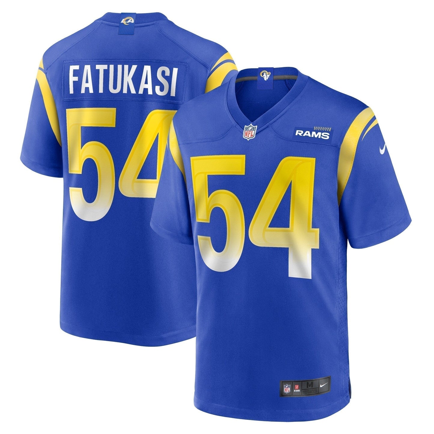 Olakunle Fatukasi Los Angeles Rams Game Jersey - Royal football jersey product view 1