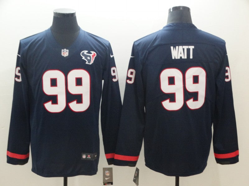 Men's Houston Texans J.J. Watt #99 Navy Authentic Game Jersey1 football jersey product view 1