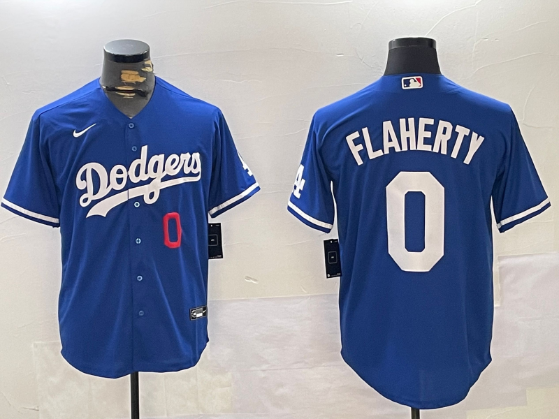 Men's Los Angeles Dodgers Jack Flaherty Royal Replica Player Jersey baseball jersey product view 1