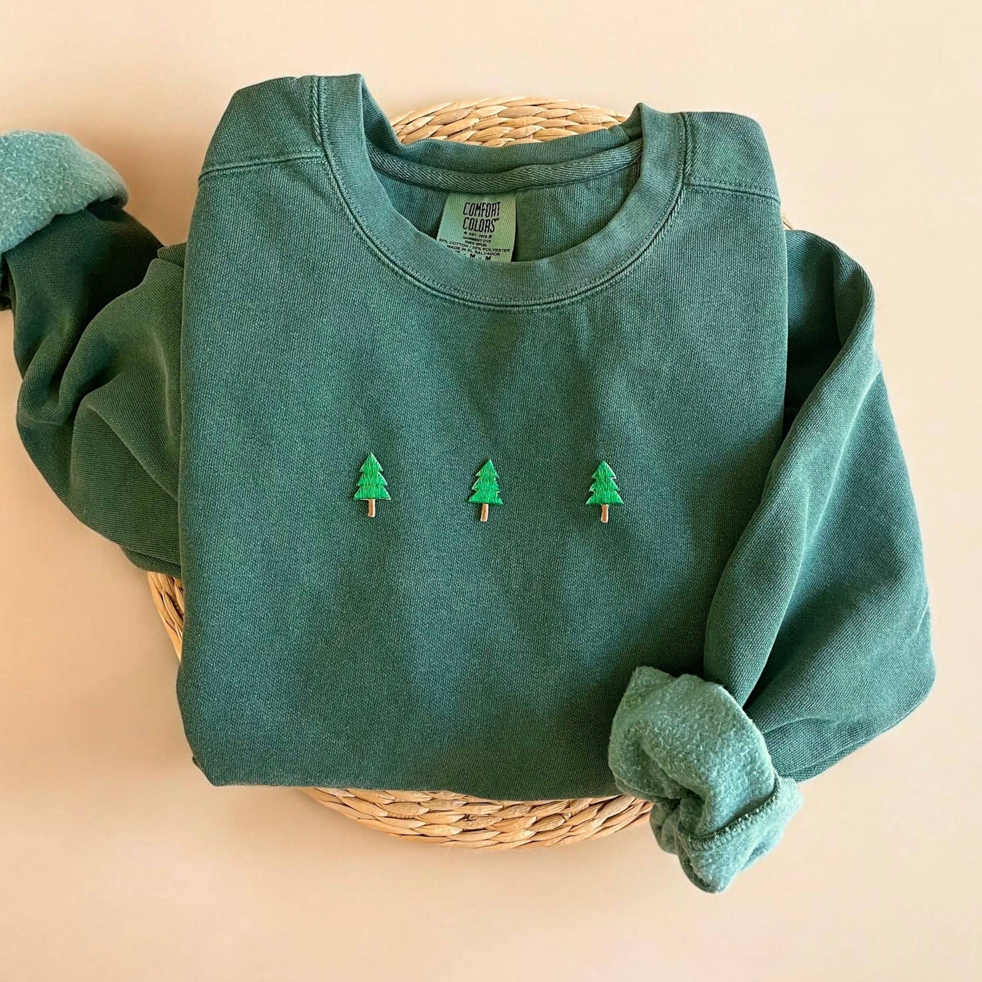 Comfort Colors Christmas Tree Sweatshirt, Christmas Sweater Unisex T-shirt, Sweatshirt, Hoodie, Long Sleeve Tee - T-Shirt, Sweatshirt, Hoodie