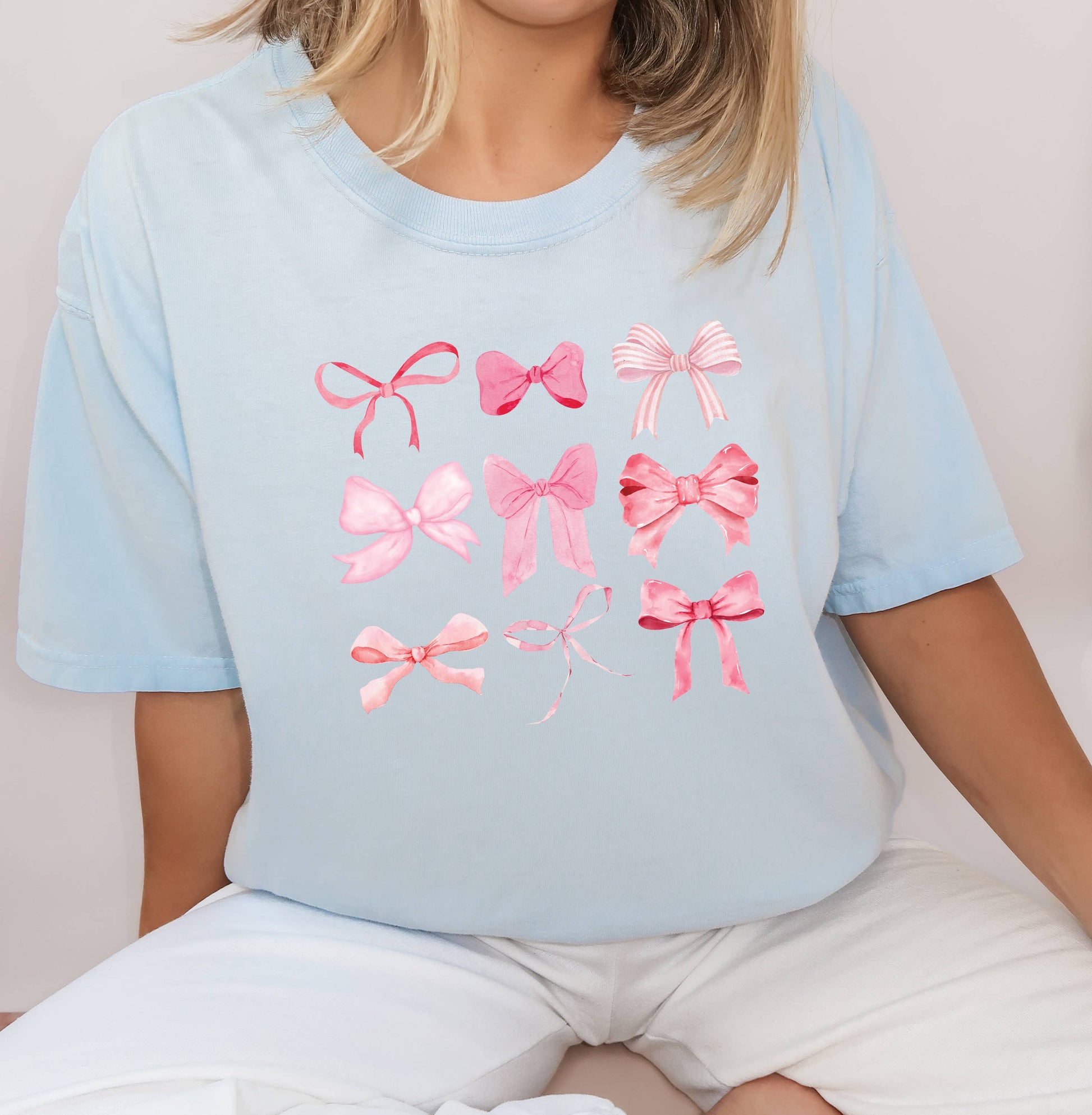 Transfer Only, Bows Screen Print Transfer, Multiple Bows Unisex T-shirt, Sweatshirt, Hoodie, Long Sleeve Tee - T-Shirt, Sweatshirt, Hoodie