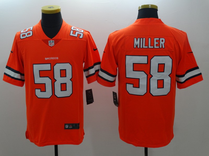 Men's Denver Broncos Von Miller #58 Orange Game Player Jersey1 football jersey product view 1