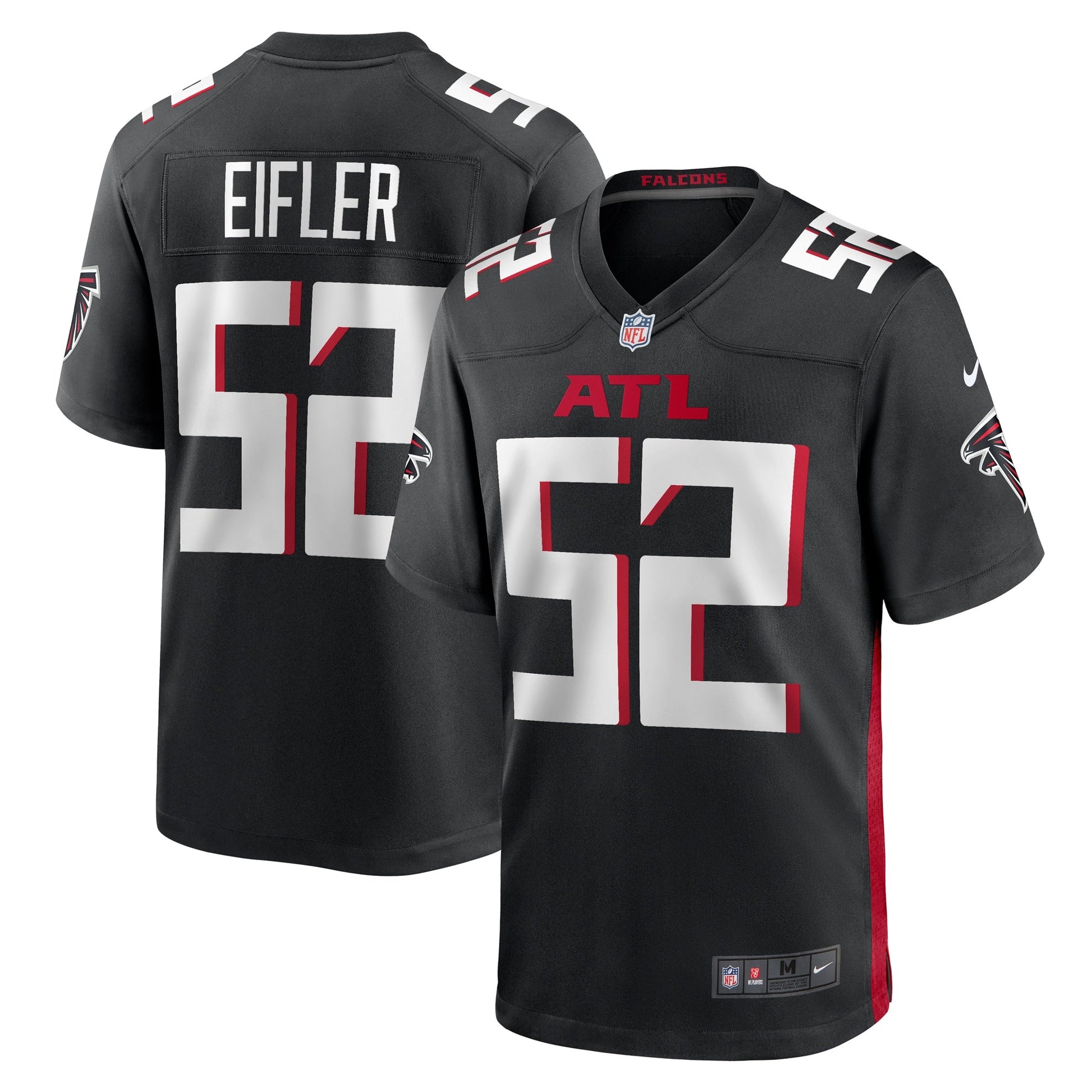Milo Eifler Atlanta Falcons Game Jersey - Black football jersey product view 1