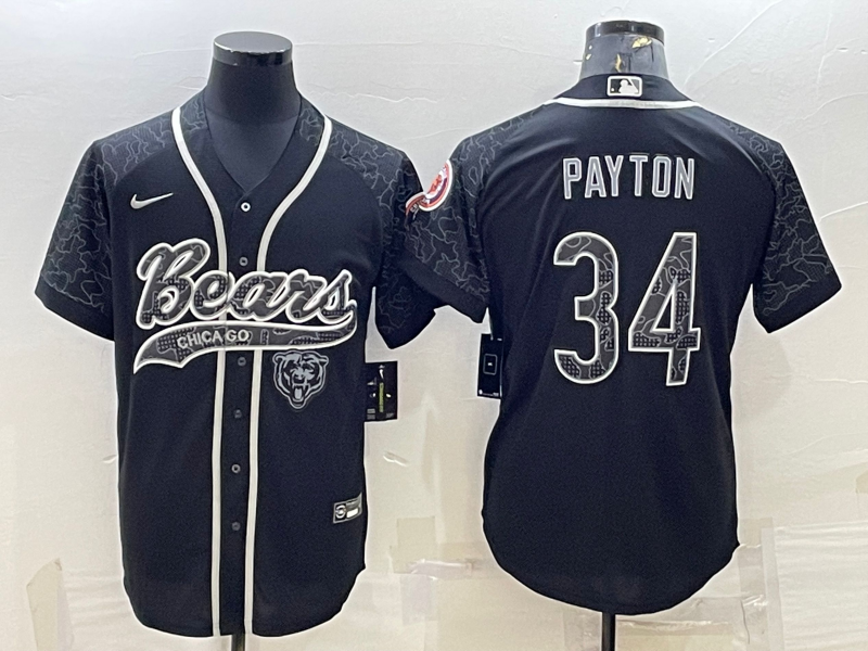 Men's Chicago Bears Walter Payton #34 Black RFLCTV Limited Jersey1 Joint Edition football jersey product view 1
