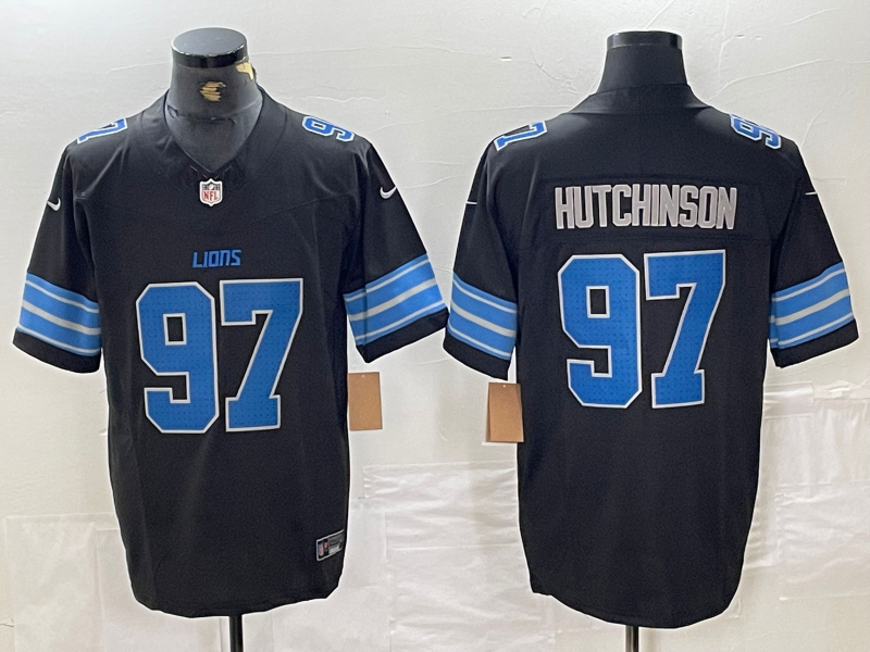 Men's Detroit Lions Aidan Hutchinson #97 Black Vapor F.U.S.E. Limited Jersey1 football jersey product view 1