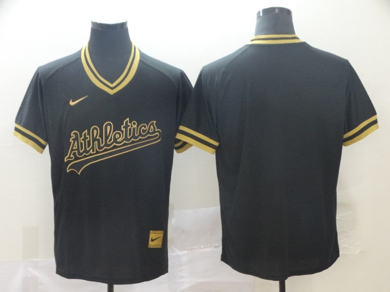 Men's Oakland Athletics Black Replica Blank Jersey1 baseball jersey product view 1