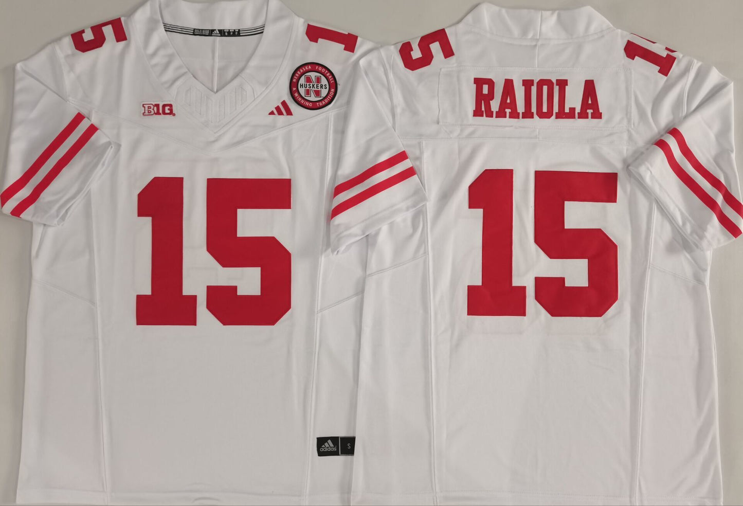 Men's Nebraska Huskers Dylan Raiola #15 White Player Jersey sports jersey product view 1