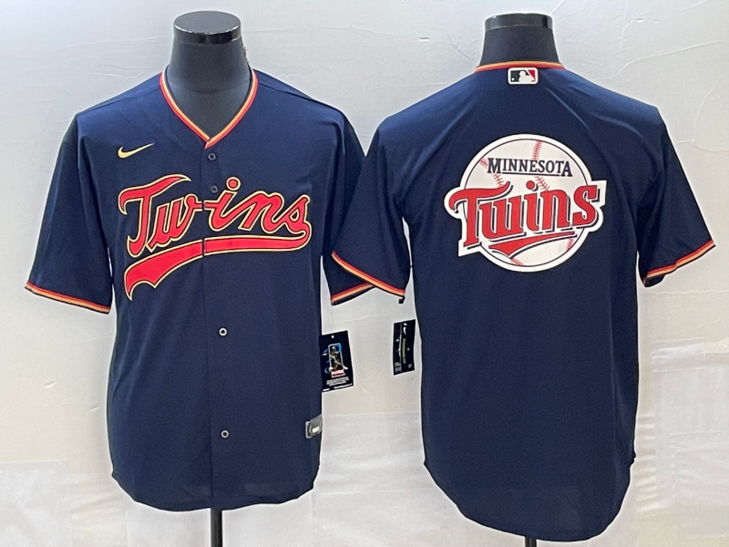 Men's Minnesota Twins Navy Replica Player Jersey baseball jersey product view 1