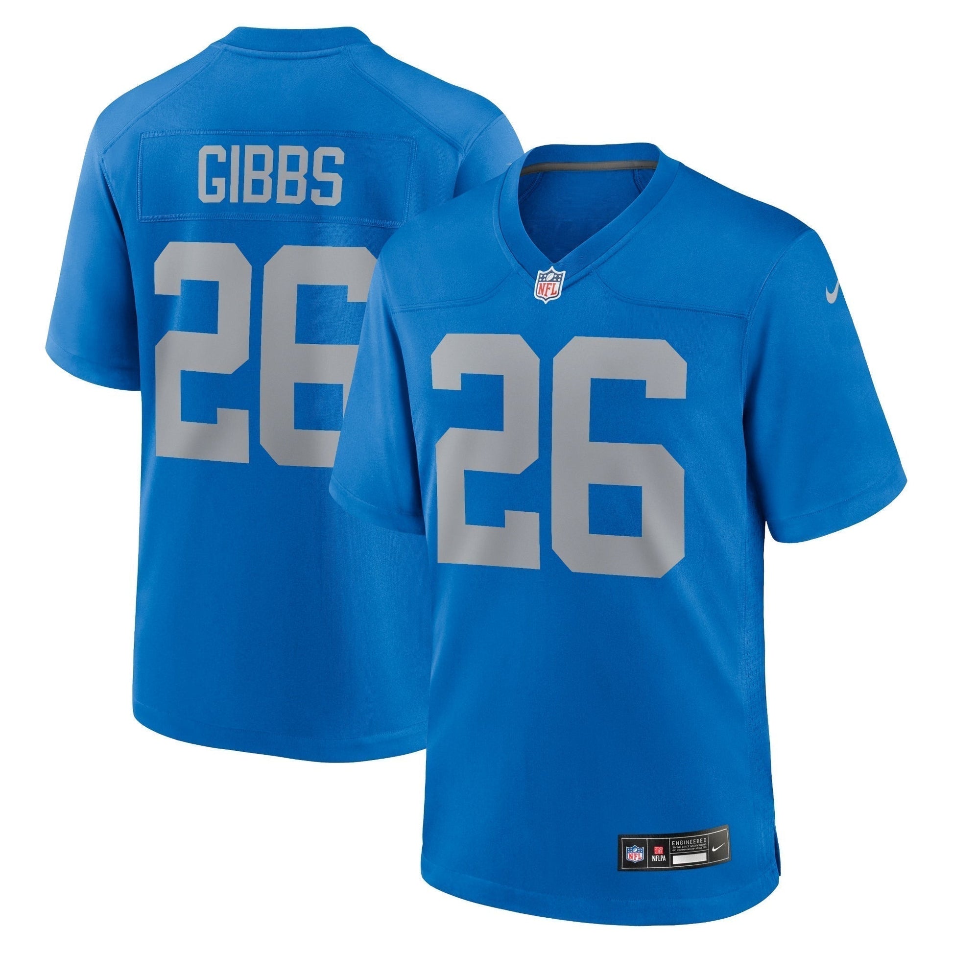 Jahmyr Gibbs Detroit Lions Alternate Game Jersey - Blue football jersey product view 1