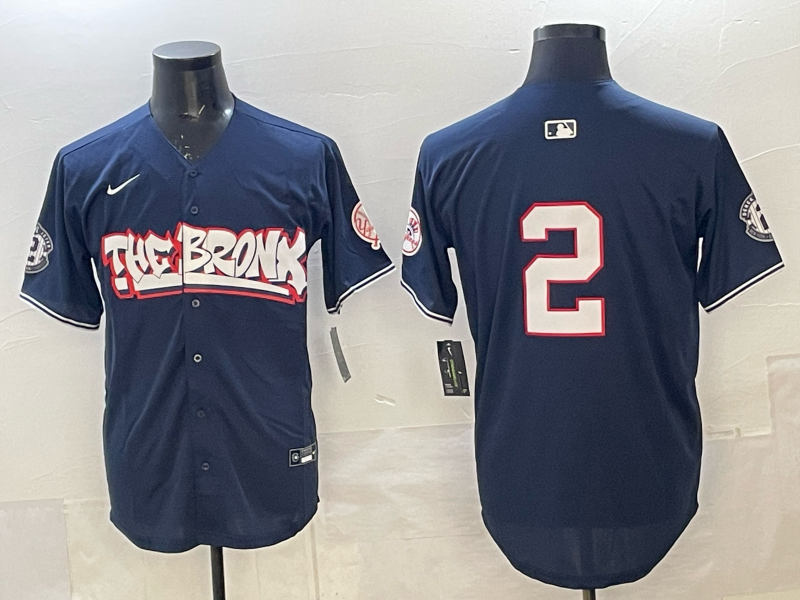 Men's New York Yankees Derek Jeter #2 Navy Game Jersey baseball jersey product view 1