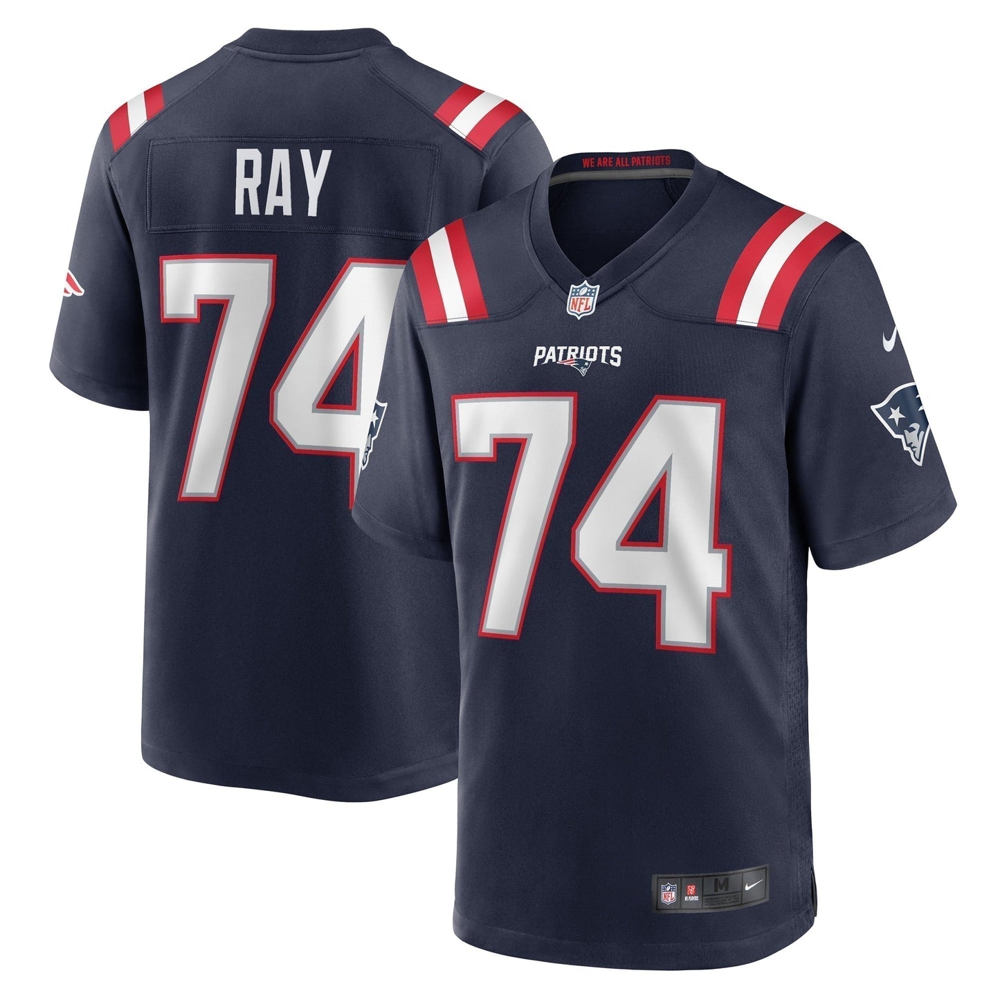 LaBryan Ray New England Patriots Game Jersey - Navy football jersey product view 1
