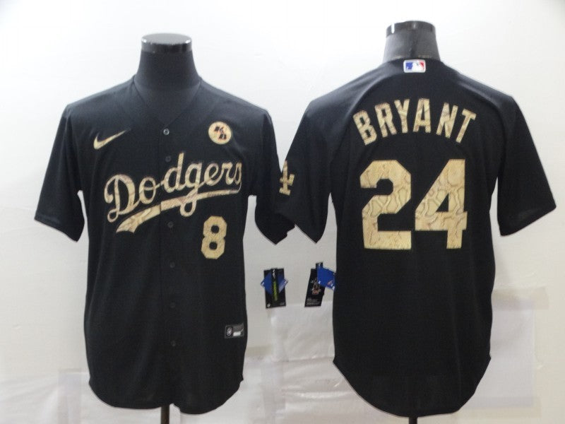 Men's Los Angeles Dodgers Kobe Bryant #8-24 Black Authentic Game Jersey1 basketball jersey product view 1