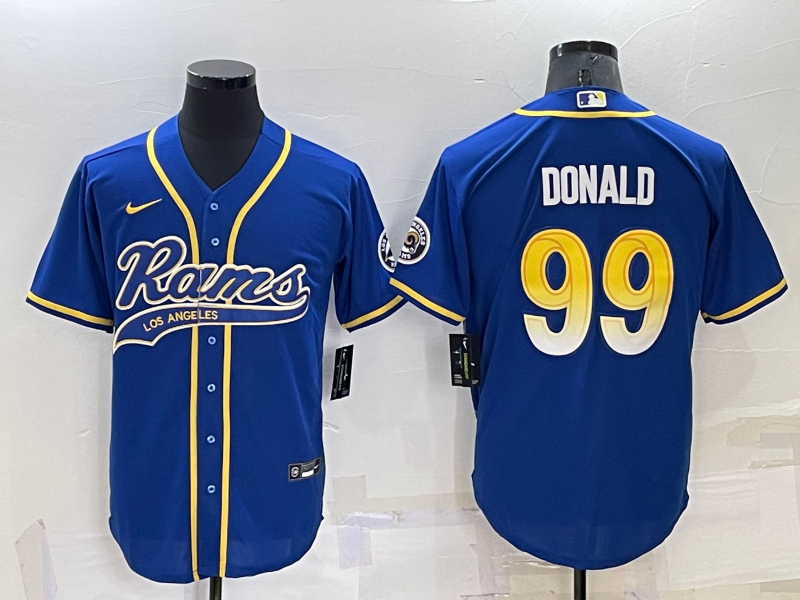 Men's Los Angeles Rams Aaron Donald Blue Game Jersey Joint Edition football jersey product view 1