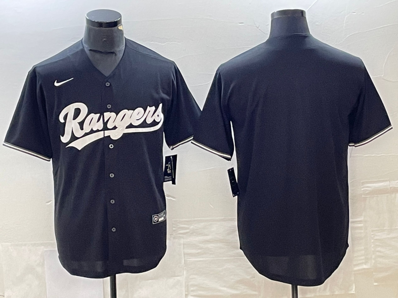 Men's Texas Rangers Black Blank Replica Player Jersey1 baseball jersey product view 1