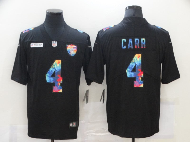Men's Las Vegas Raiders #4 Derek Carr Black Alternate Player Jersey1 football jersey product view 1