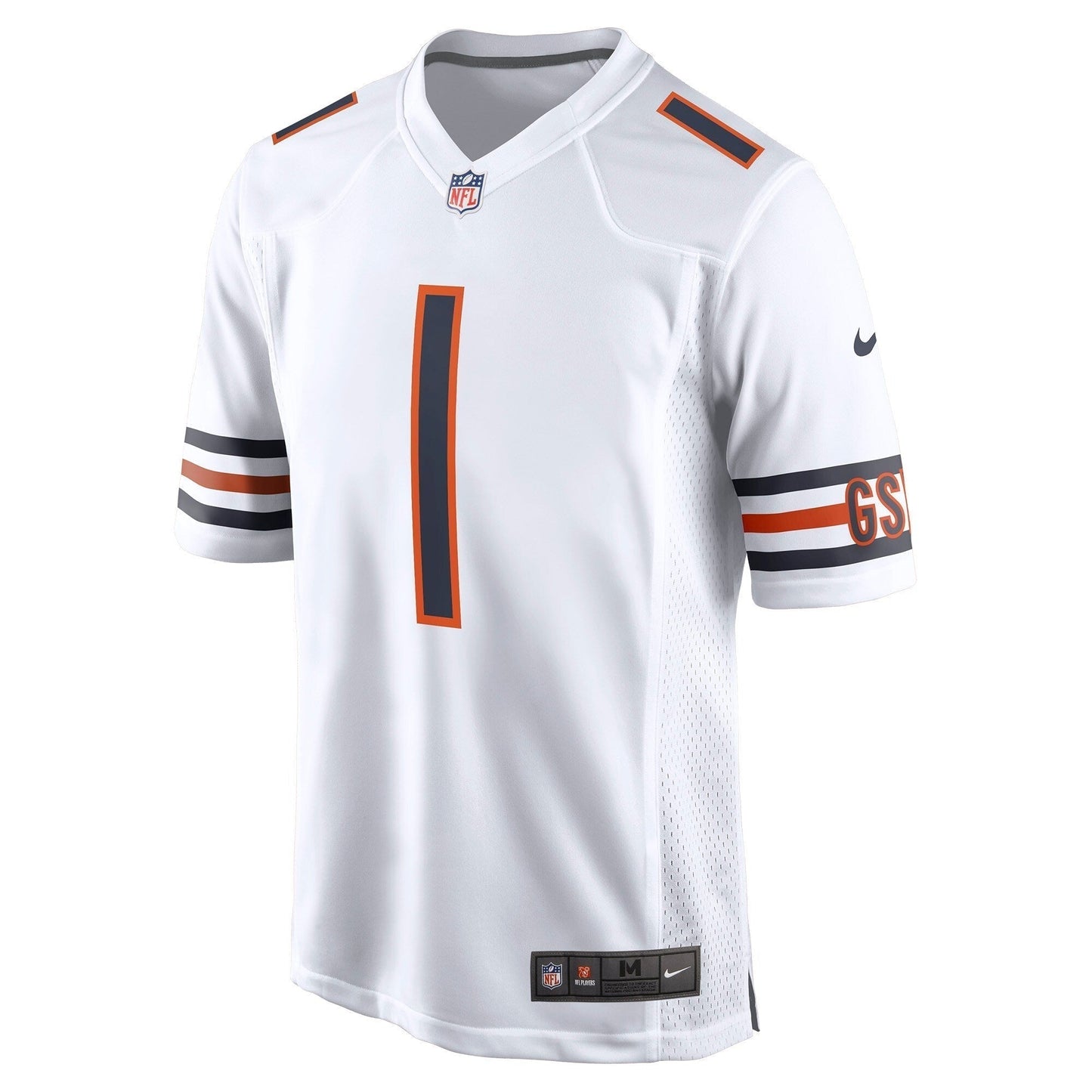 Justin Fields Chicago Bears Game Jersey - White football jersey product view 2