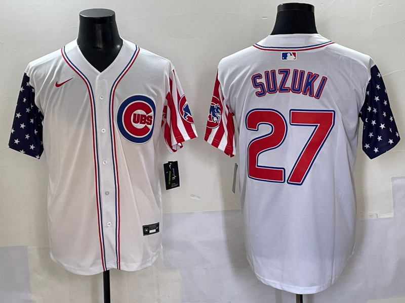 Men's Chicago Cubs Seiya Suzuki White Limited Player Jersey baseball jersey product view 1