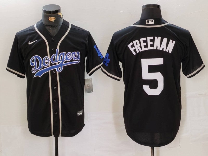 Men's Los Angeles Dodgers Freddie Freeman Black Game Jersey baseball jersey product view 1