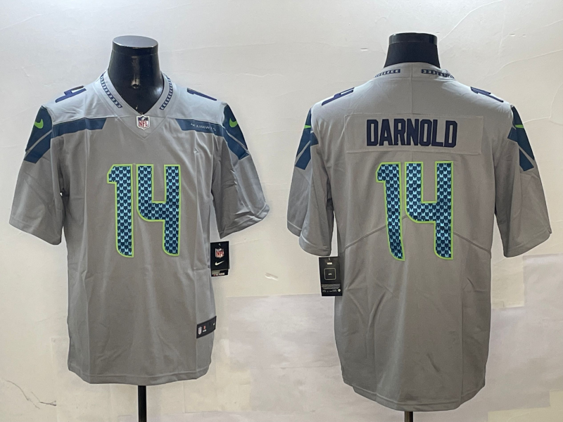 Men's Seattle Seahawks Sam Darnold Gray Game Player Jersey football jersey product view 1
