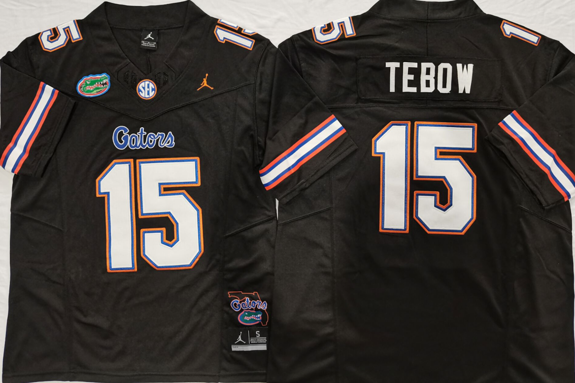 Men's Florida Gators Tim Tebow Black Replica Jersey sports jersey product view 1