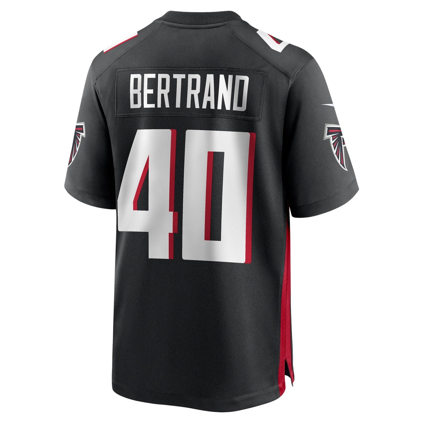 JD Bertrand Atlanta Falcons Team Game Jersey - Black football jersey product view 3