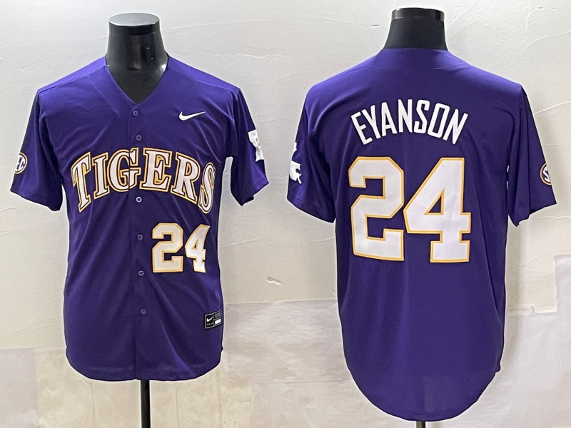 Men's LSU Tigers Anthony Eyanson Purple Replica Player Jersey sports jersey product view 1