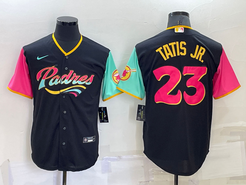 Men's San Diego Padres Fernando Tatis Jr. Black City Connect Replica Player Jersey baseball jersey product view 1
