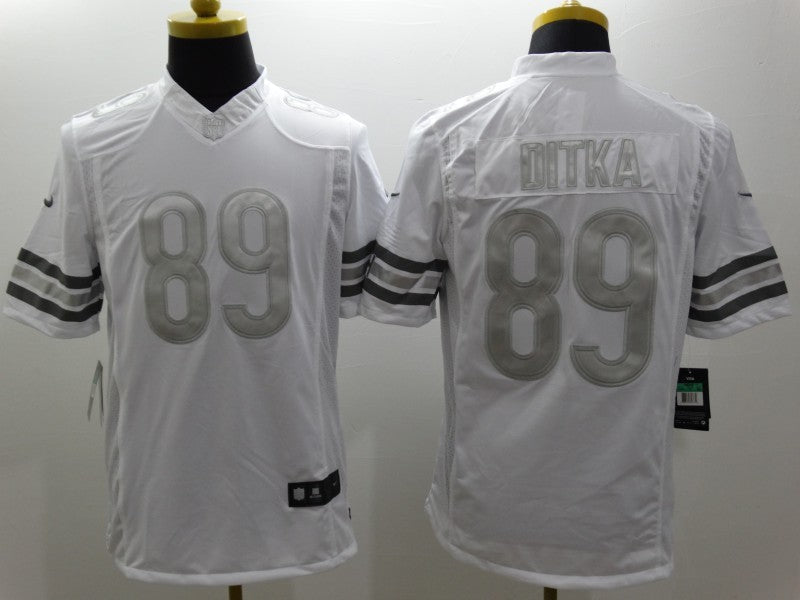 Men's Chicago Bears Mike Ditka #89 White Game Jersey1 football jersey product view 1