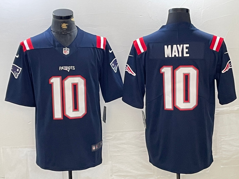 Men's New England Patriots Drake Maye Navy Player Game Jersey football jersey product view 1