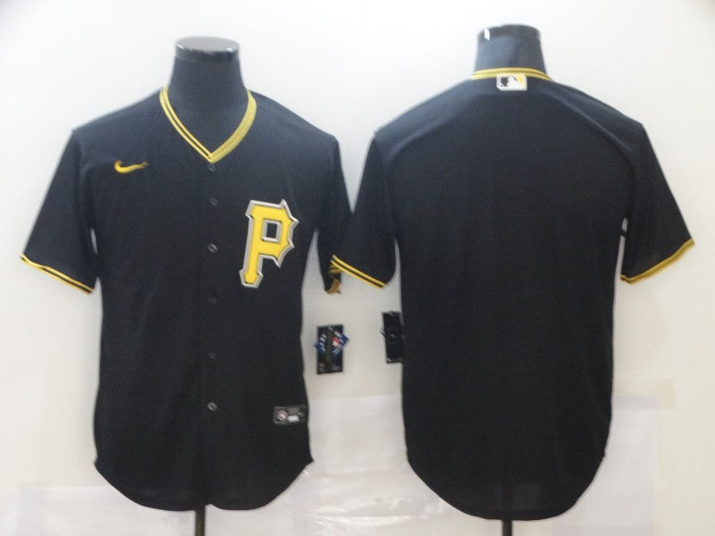 Men's Pittsburgh Pirates Black Replica Blank Jersey baseball jersey product view 1