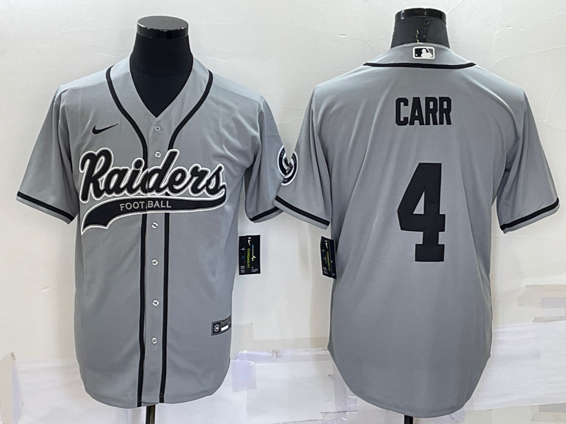 Men's Las Vegas Raiders Derek Carr #4 Gray Game Jersey1 Joint Edition football jersey product view 1