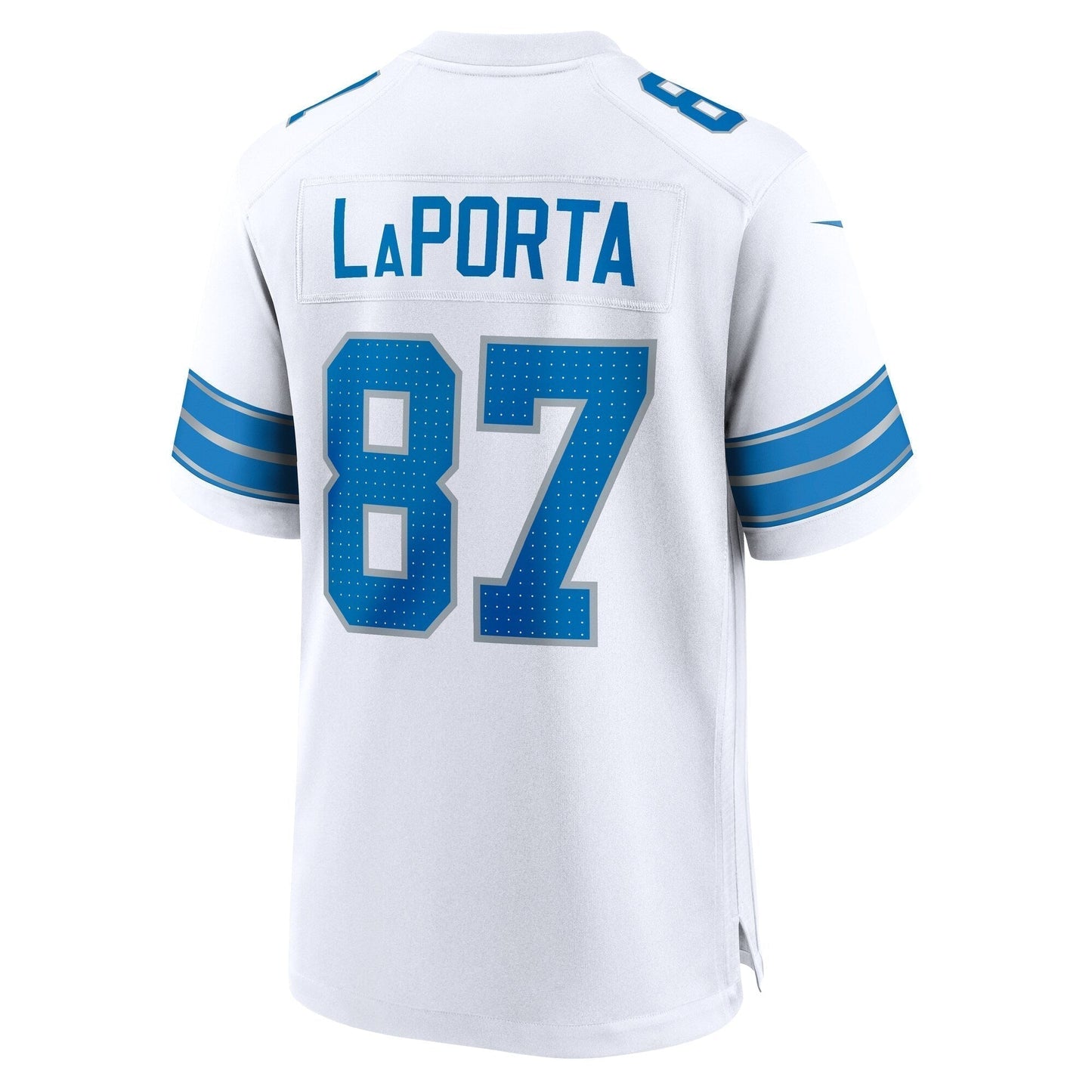 Sam LaPorta Detroit Lions White Game Jersey - White football jersey product view 3