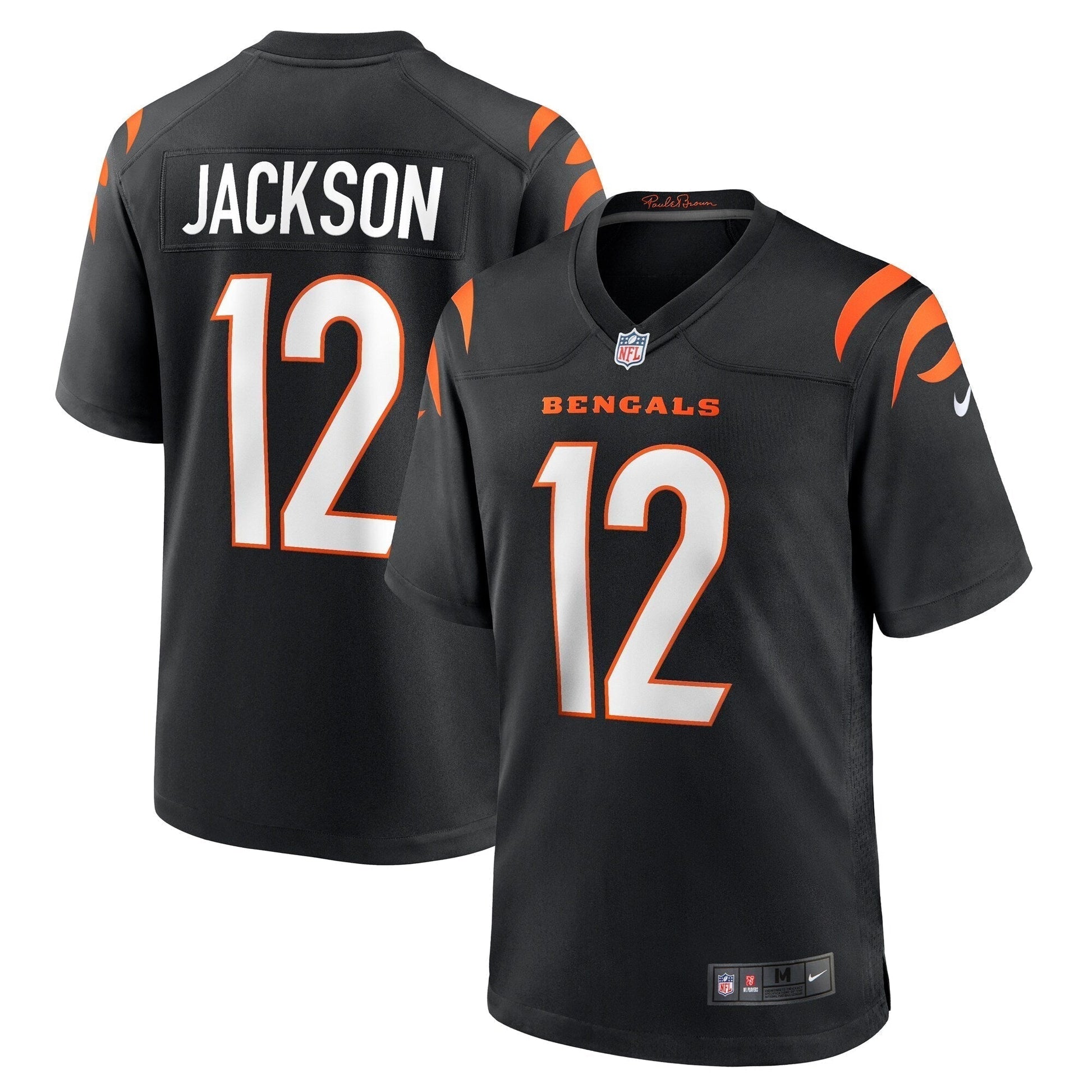 Shedrick Jackson Cincinnati Bengals Team Game Jersey - Black football jersey product view 1