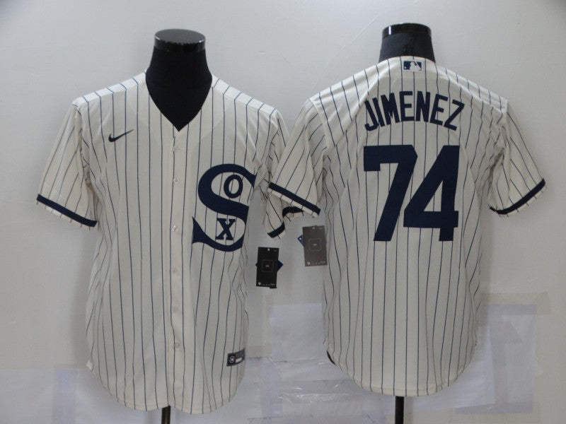 Men's Chicago White Sox Eloy Jimenez Beige Replica Baseball Jersey baseball jersey product view 1