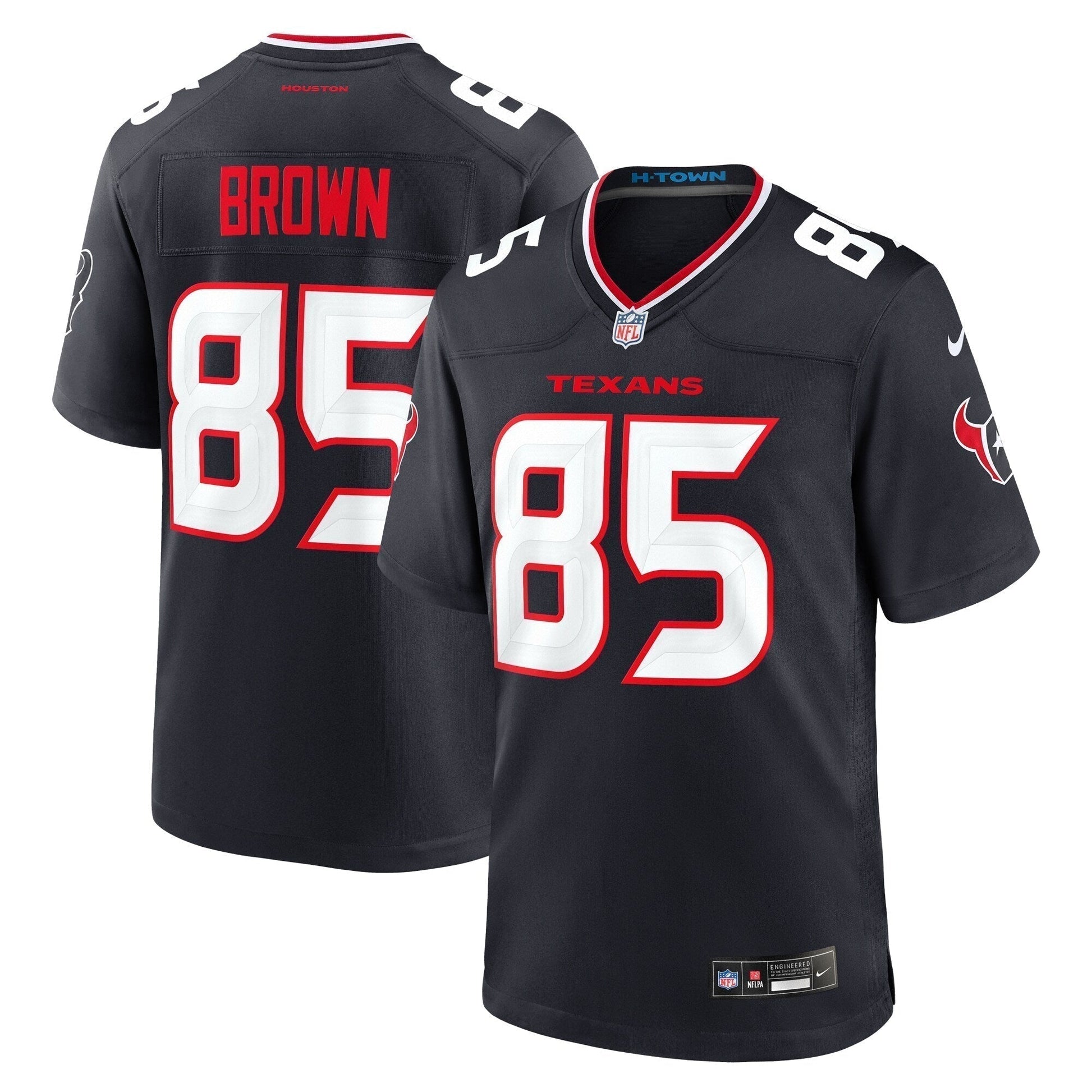 Noah Brown Houston Texans Team Game Jersey - Navy football jersey product view 1