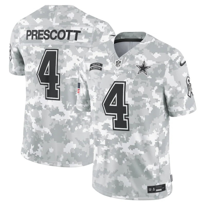 Dak Prescott Dallas Cowboys Salute To Service 2024 Jersey football jersey product view 1