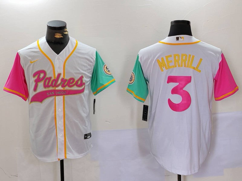 Men's San Diego Padres Jackson Merrill White City Connect Limited Player Jersey baseball jersey product view 1